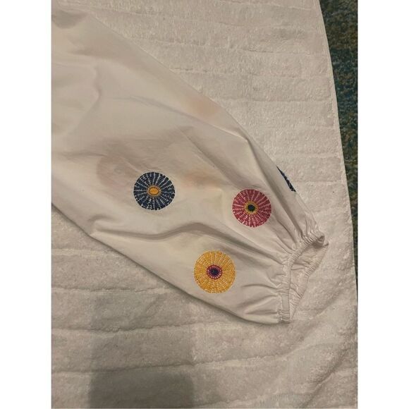 NWT Madewell Women’s Embroidered Off the Shoulder Top White Long Balloon Sleeve - Picture 5 of 9